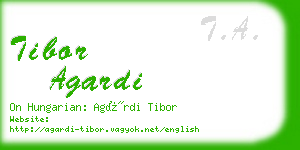 tibor agardi business card